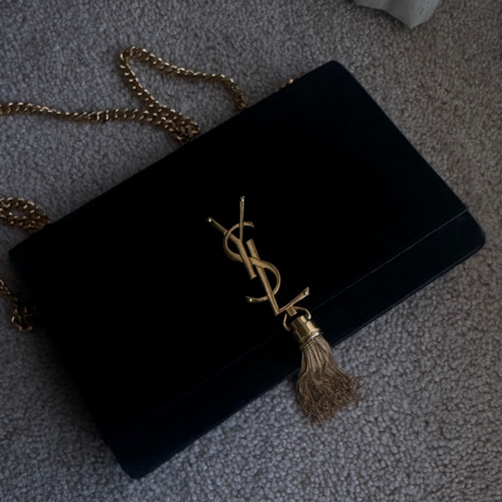 YSL Kate Medium Tassel YSL Wallet on Chain in suede leather